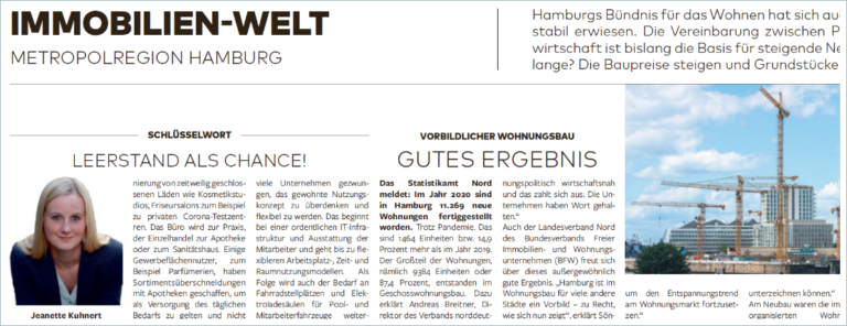Schlüsselwort in der Welt am Sonntag – “Leerstand als Chance!” von Jeanette Kuhnert